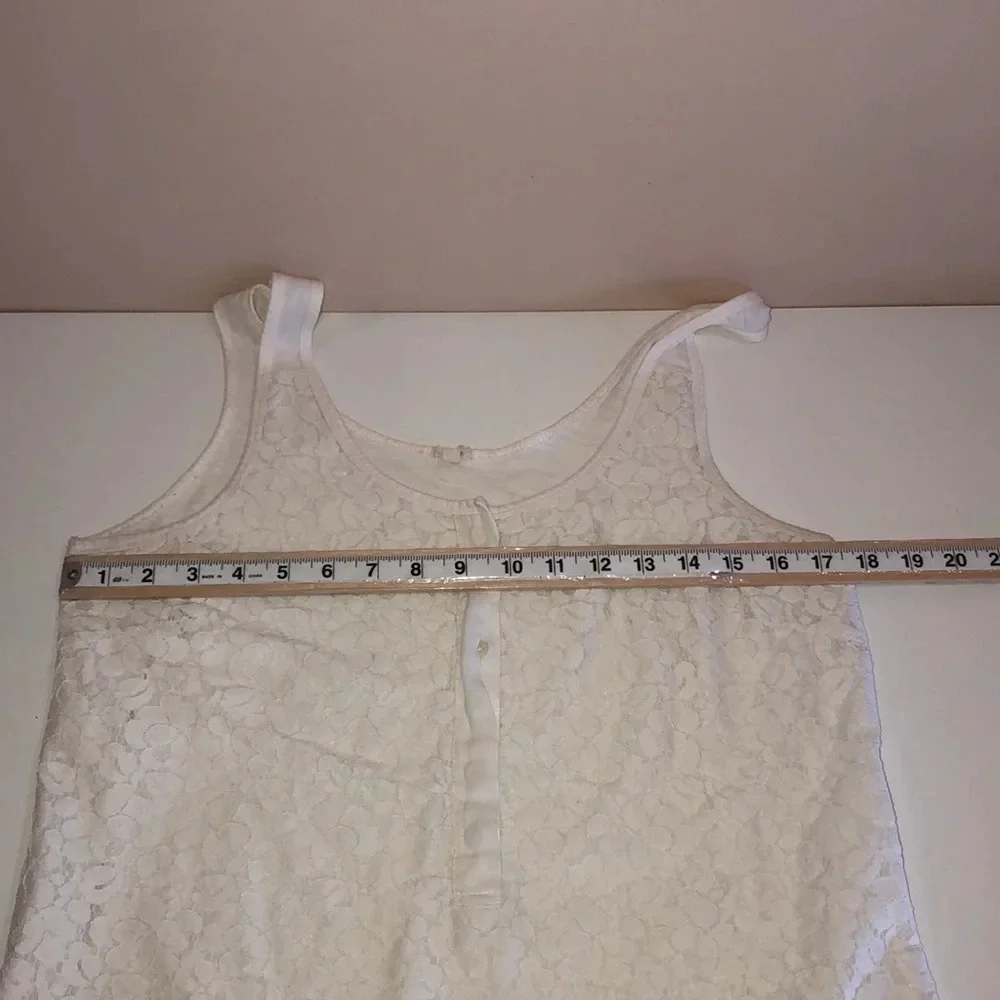 J.Crew Ivory Lace Front Tank Top Medium